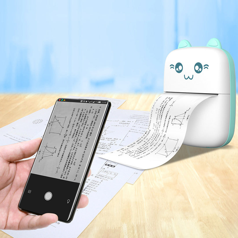 Pocket Printer, Mini Bluetooth Pocket Printer With Thermal Paper Roll, Wireless Mini Printer For Memo Receipt Label Notes, Thermal Printer Compatible with Android or iOS APP, Smart Thermal Inkless Printer