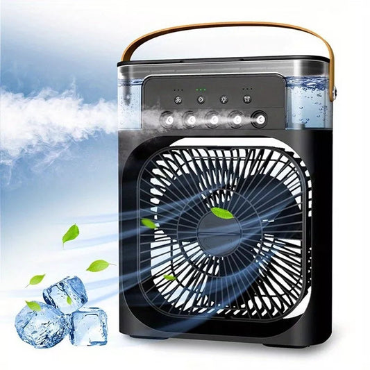 Portable USB AC Fan Humidifier & LED Water Lamp (10 inch)